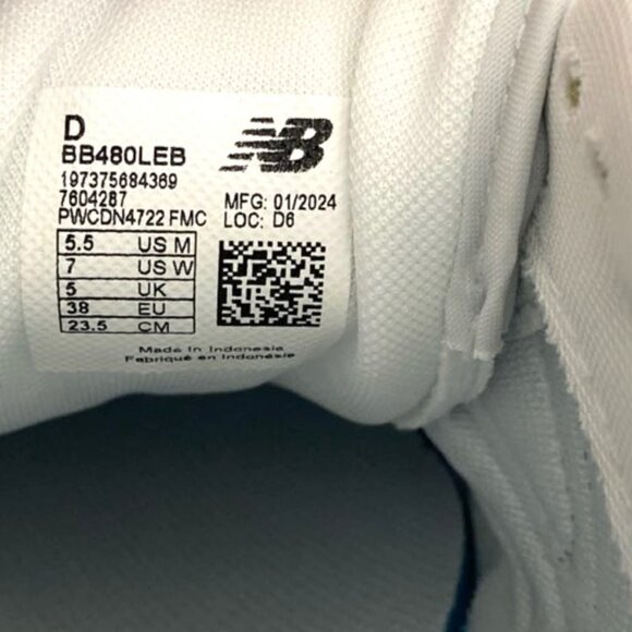 New Balance 480 Arctic Grey (Blue) BB480LEB Women 7 Men 5.5 Athletic Athleisure - Picture 8 of 10